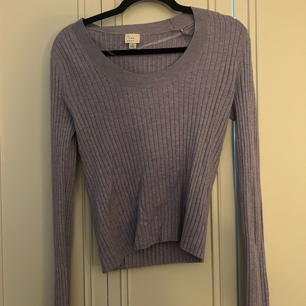 a new day Lavender Ribbed Knit Top